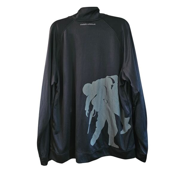 Under Armour Full Zip Pullover Mens L Wounded Warrior Project Long Sleeve Black - Picture 2 of 8